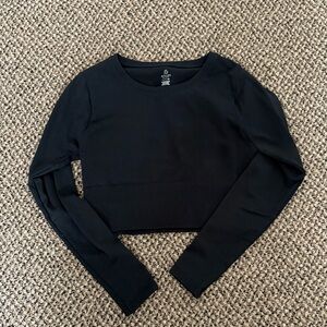Black Aerie Cropped Long Sleeve